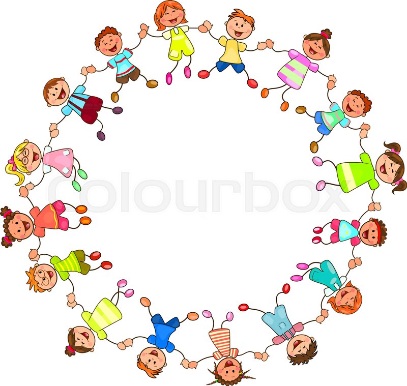 800x759 Children Are Holding Each Other's Stock Vector Colourbox