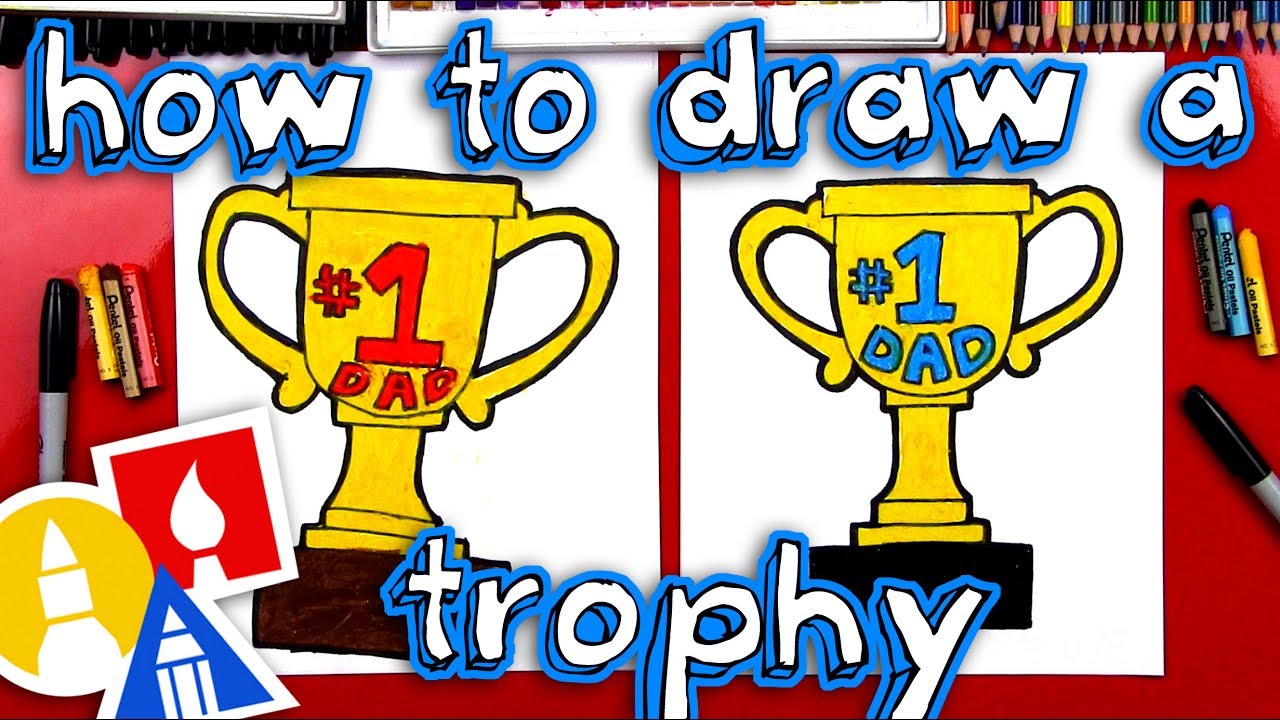 1280x720 How To Draw A Trophy For Father's Day Kids Youtube