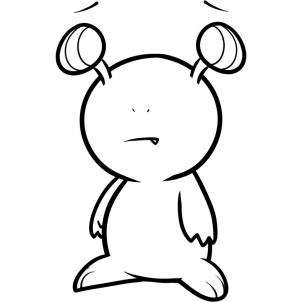 302x302 Drawing Printout How To Draw A Monster For Kids