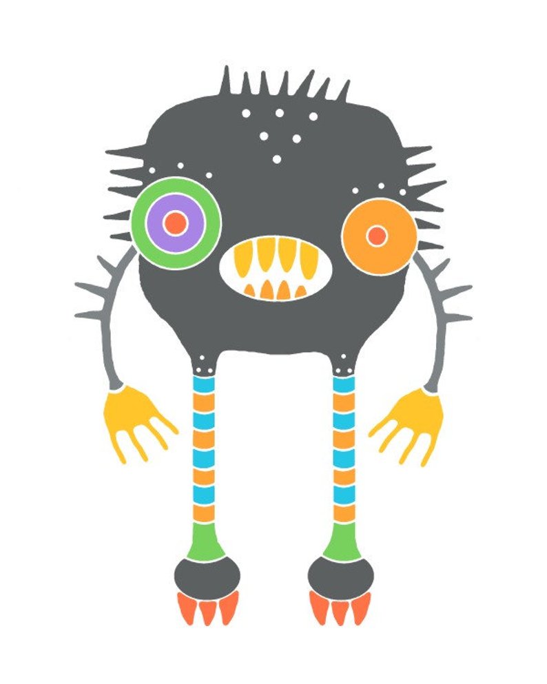 794x993 Orange Eye Funny Monster Art Wall Decor Surreal Art Kids Room Etsy