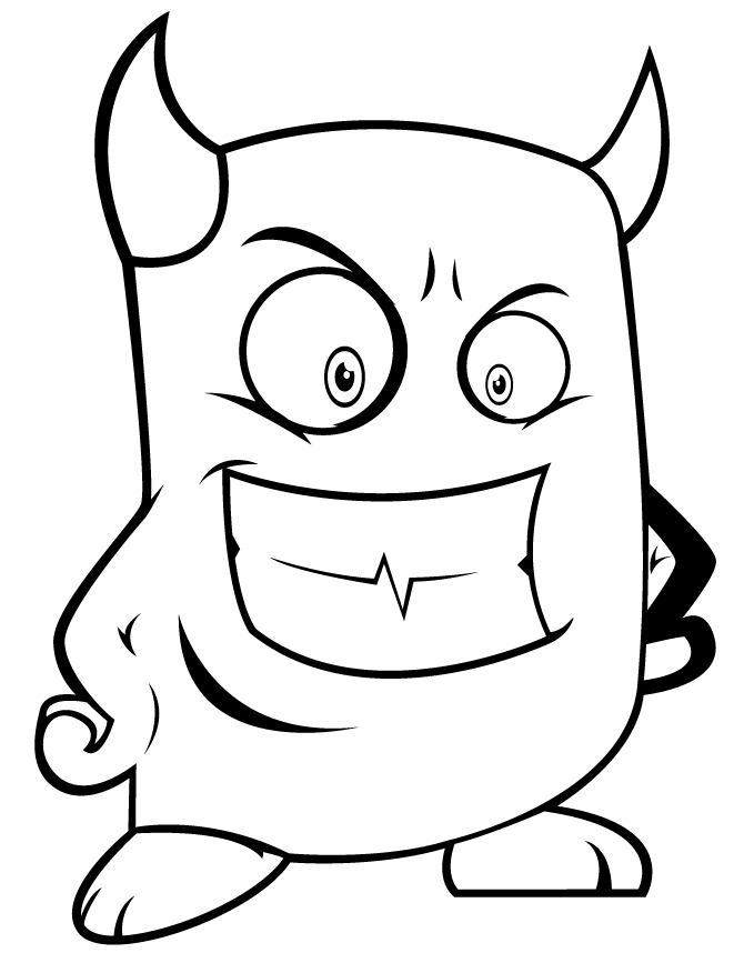670x867 Funny Monster Devil Coloring Page Gif Pixels Monsters