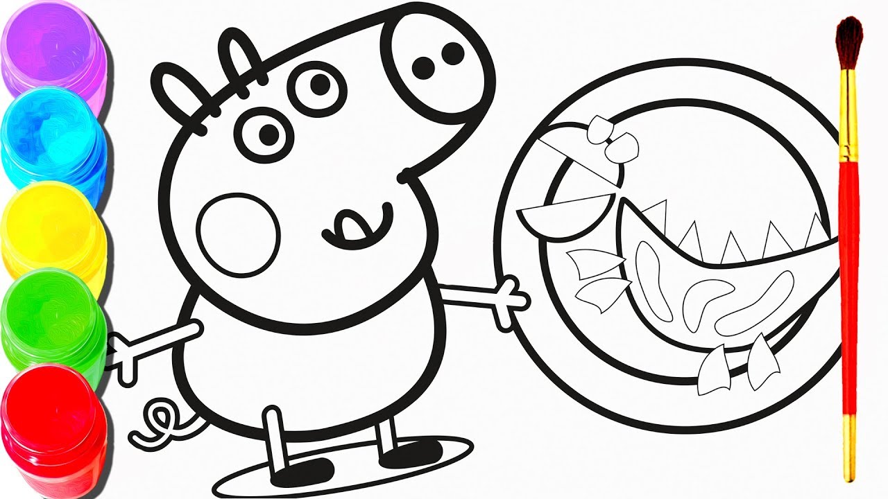 1280x720 Peppa Pig Drawing Painting George Mummy Pig Play Time Coloring