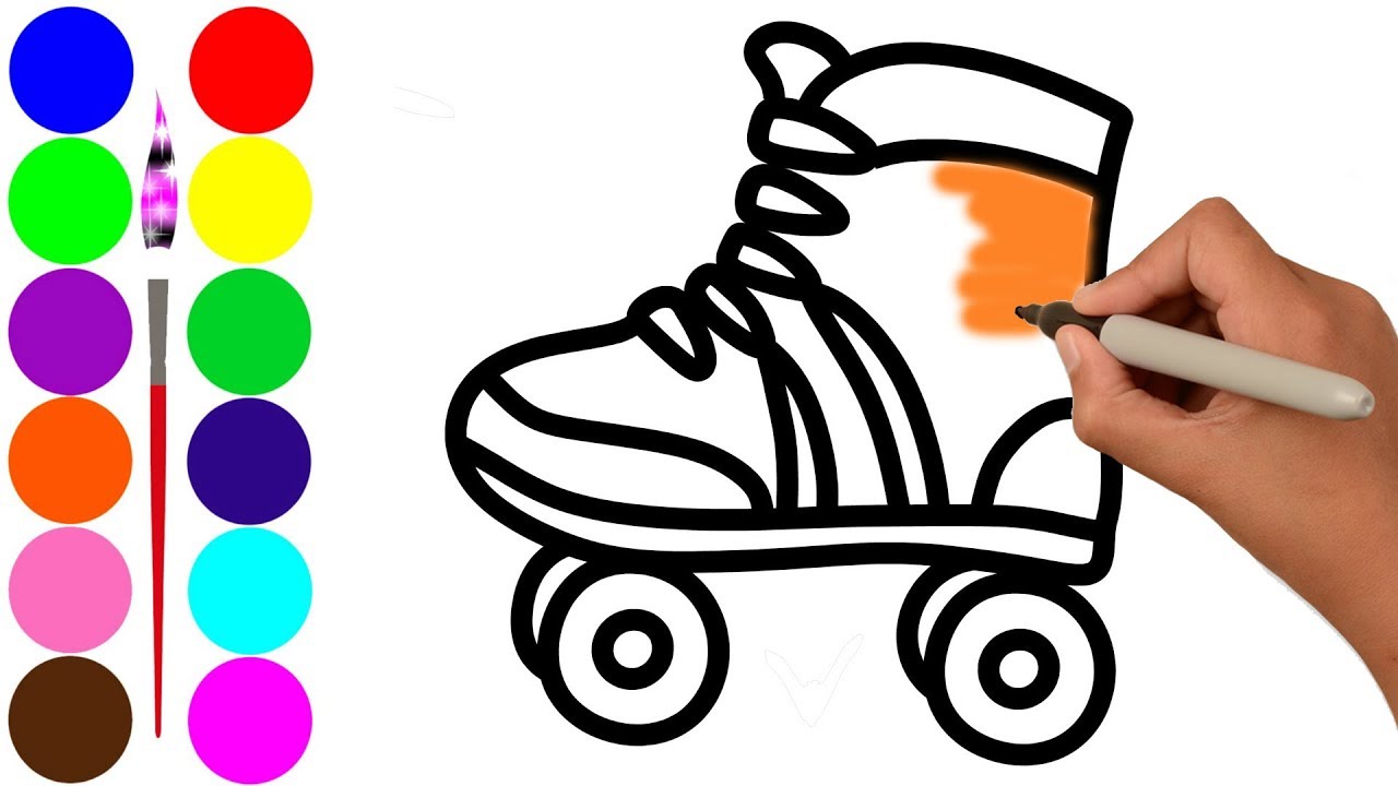 1280x720 Roller Skating Shoes Drawing For Kids
