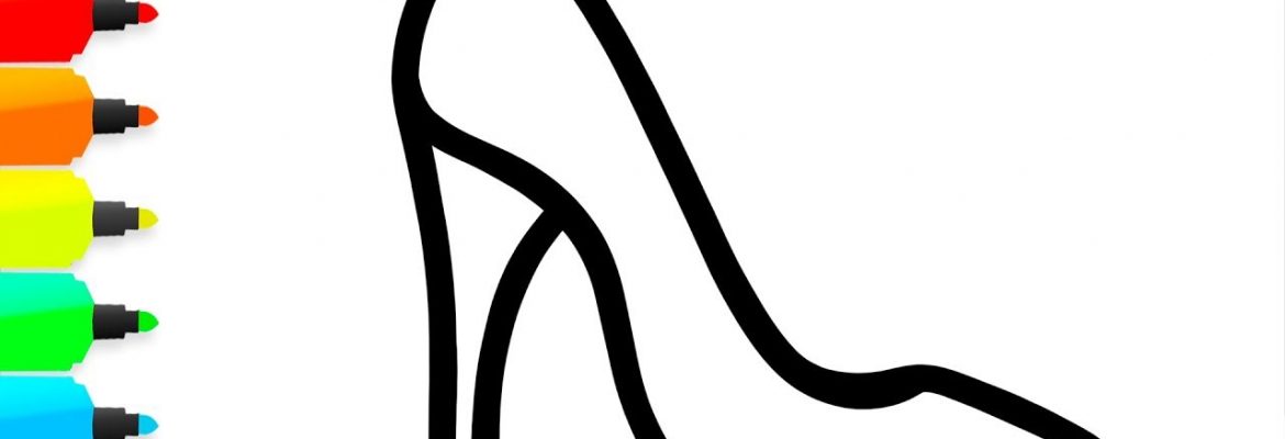 1170x400 Coloring Women's Shoes Painting For Toddlers And Drawing