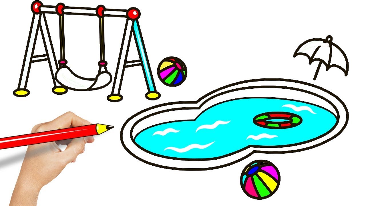 1280x720 How To Draw A Swimming Pool For Kids