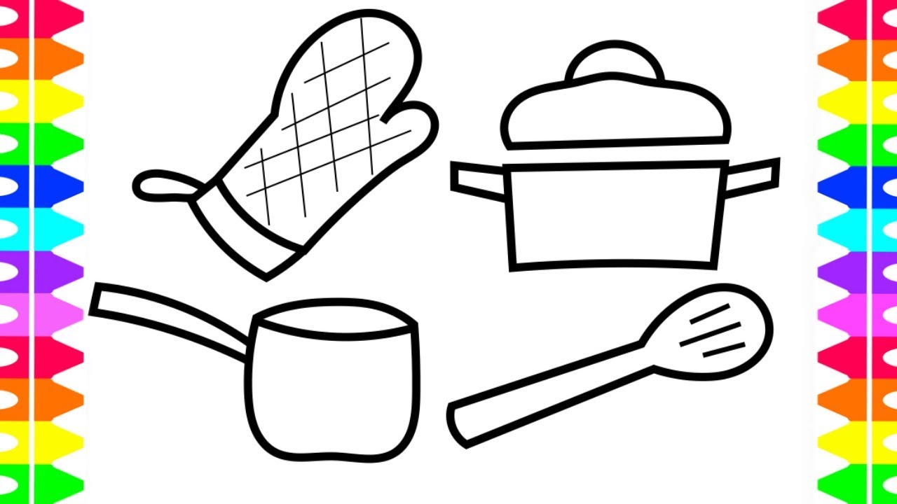 1280x720 Baby Kitchen Set Toys For Cooking Children Coloring Book Pages