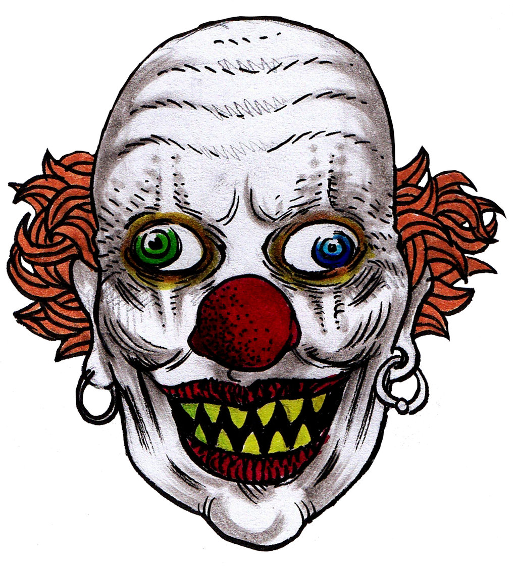 Easy scary killer clown drawings. 
