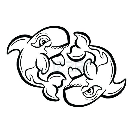 450x450 Whale Outline Doodle Animal Outline Of Killer Whale Illustration