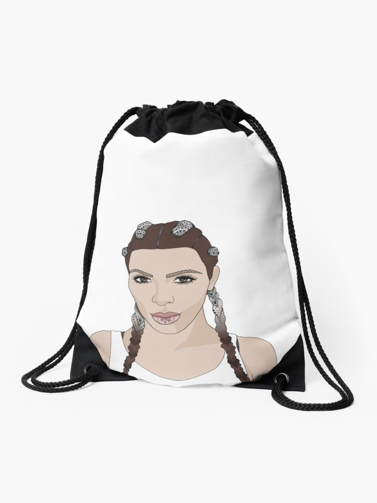 750x1000 Kim Kardashian Portrait Detail Design Drawstring Bag