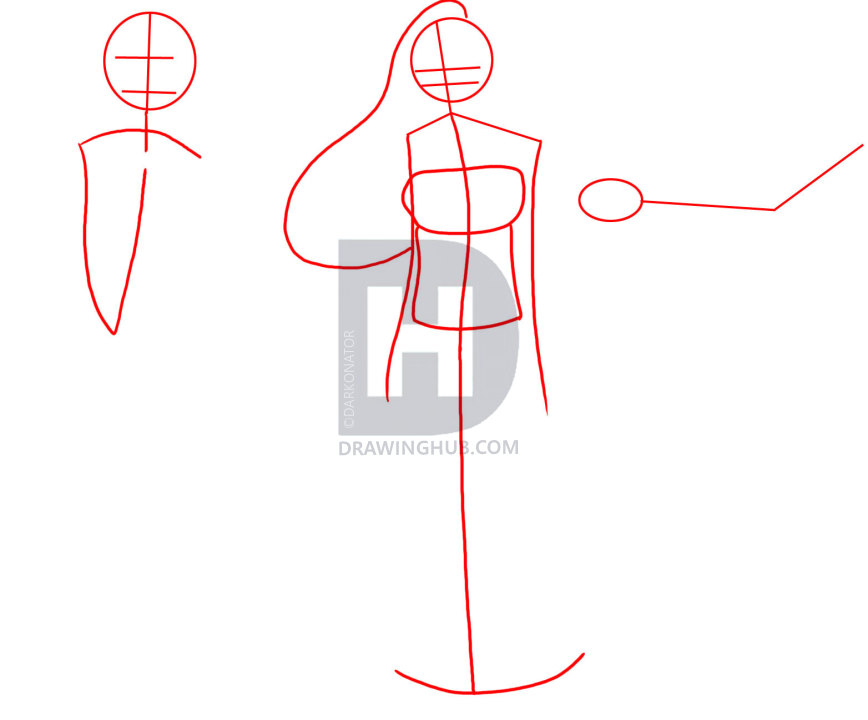 868x720 how to draw a kimono, step