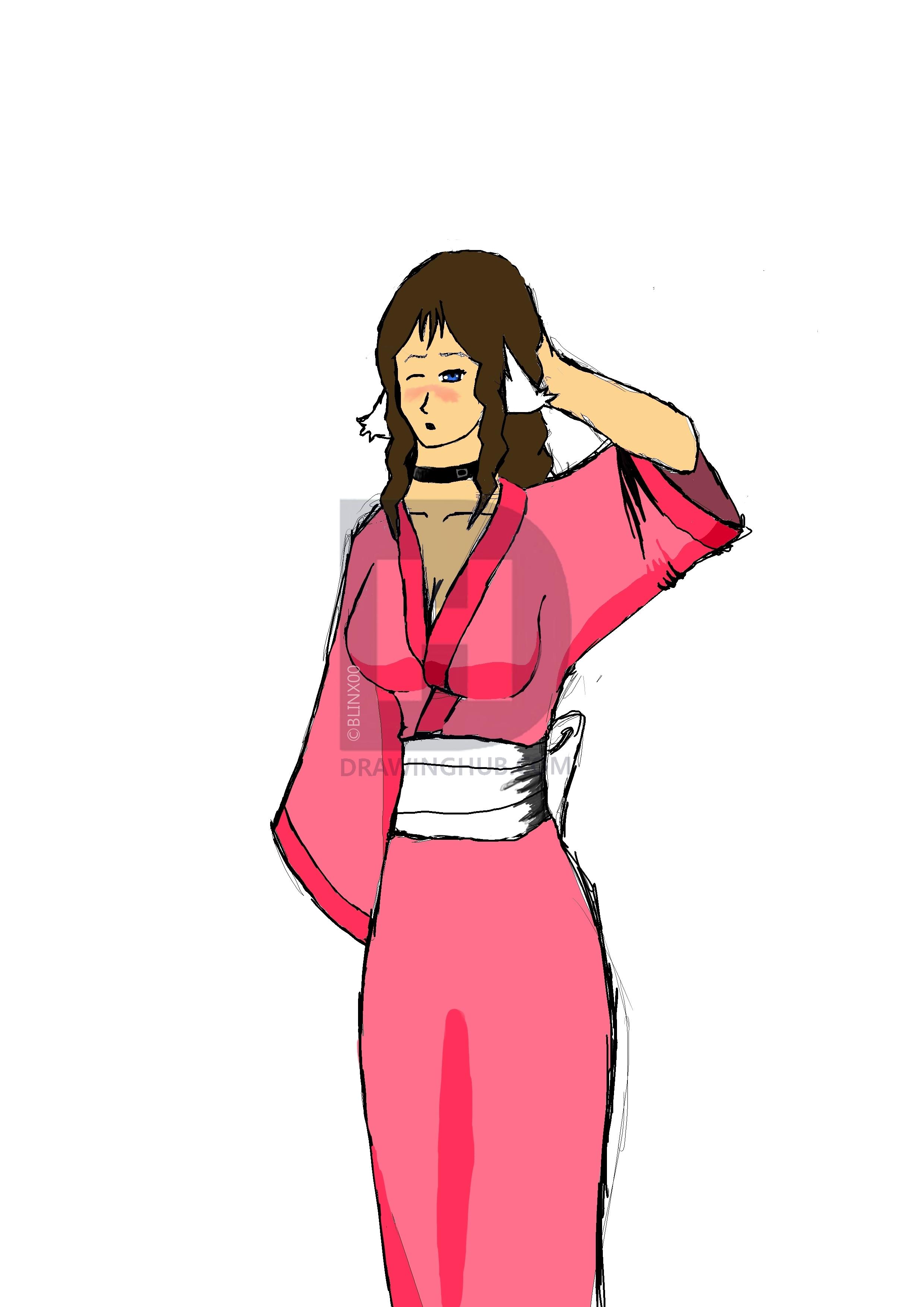 2480x3508 juliet in a kimono drawing