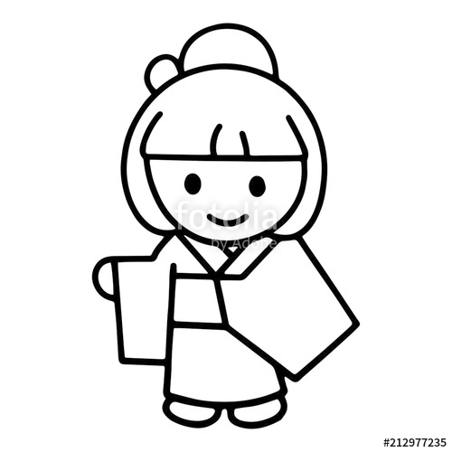 500x500 Japanese Girl With Kimono Stock Image And Royalty Free Vector