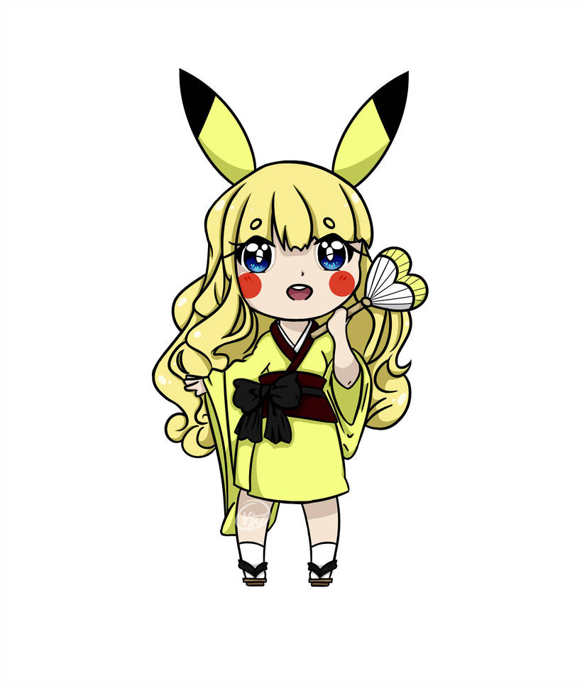 827x966 Pickachu Kimono Girl