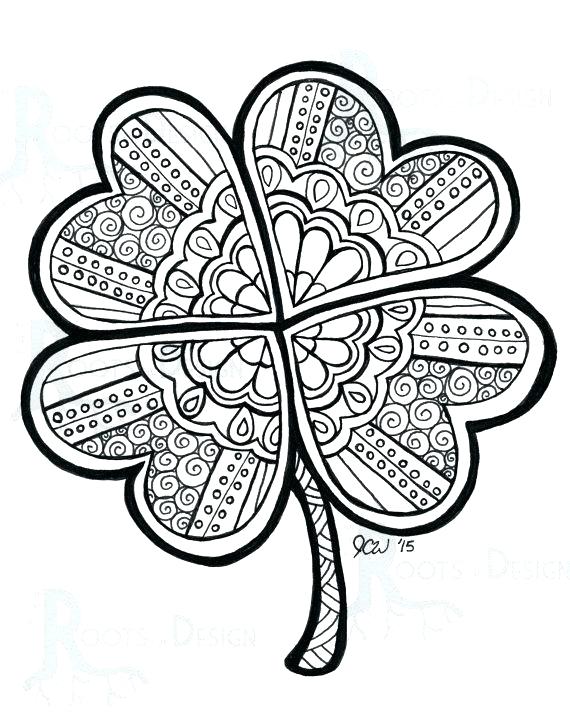 570x713 Shamrock Line Drawing Elegant Leaf Shamrock Template Printable