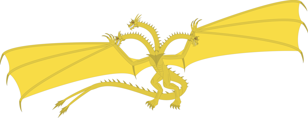 1023x391 Grand King Ghidorah Drawing