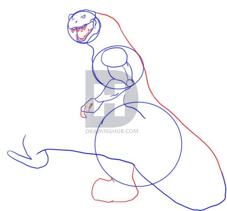774x720 How To Draw Godzilla, Step