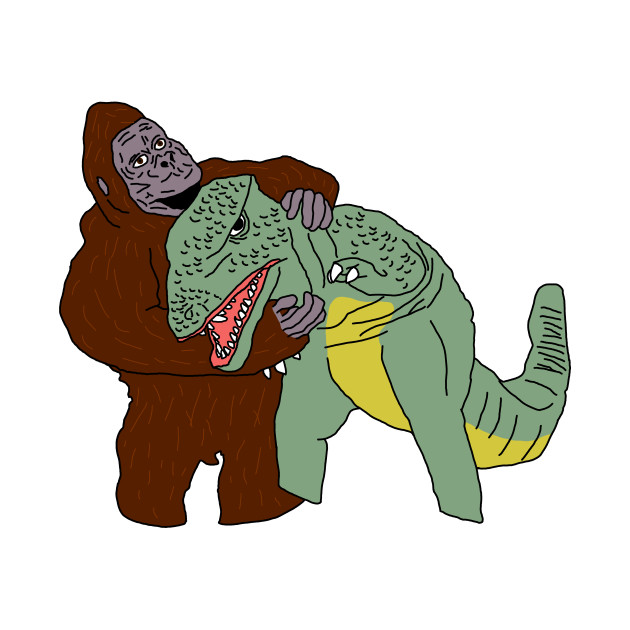 630x630 King Kong Vs Gorosaurus Drawing