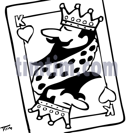 462x463 Free Drawing Of A King Of Hearts Bw From The Category Cards Games