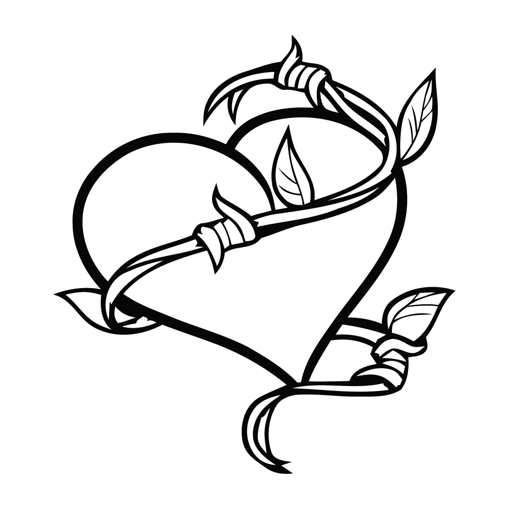 1042x1042 Heart Vine Decal