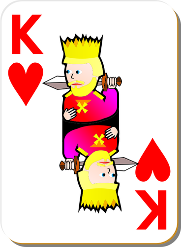 368x500 King Of Hearts Gaming Card Vector Drawing