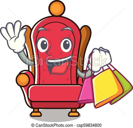 450x433 Shopping King Throne Character Cartoon Vector Illustration