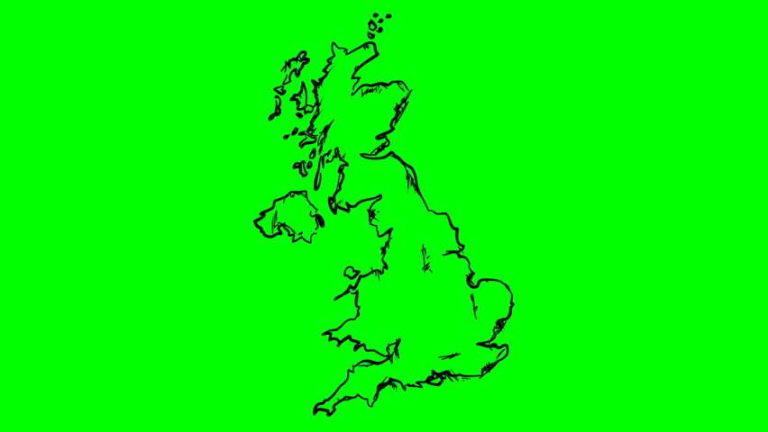 852x480 United Kingdom Britain Drawing Outline Stock Footage Video