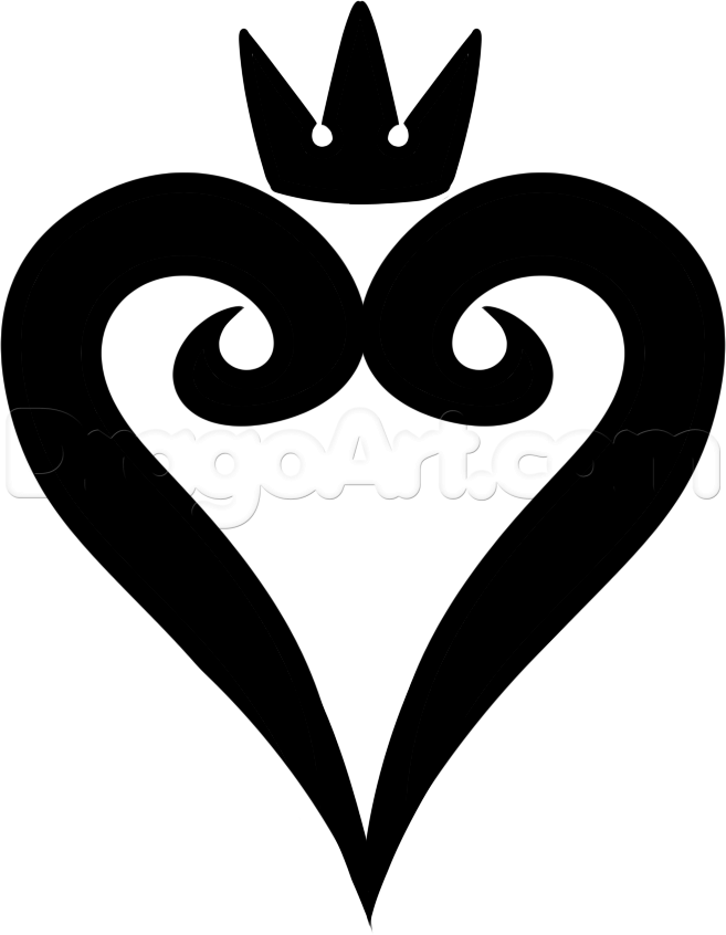 657x846 How To Draw The Kingdom Hearts Logo, Step