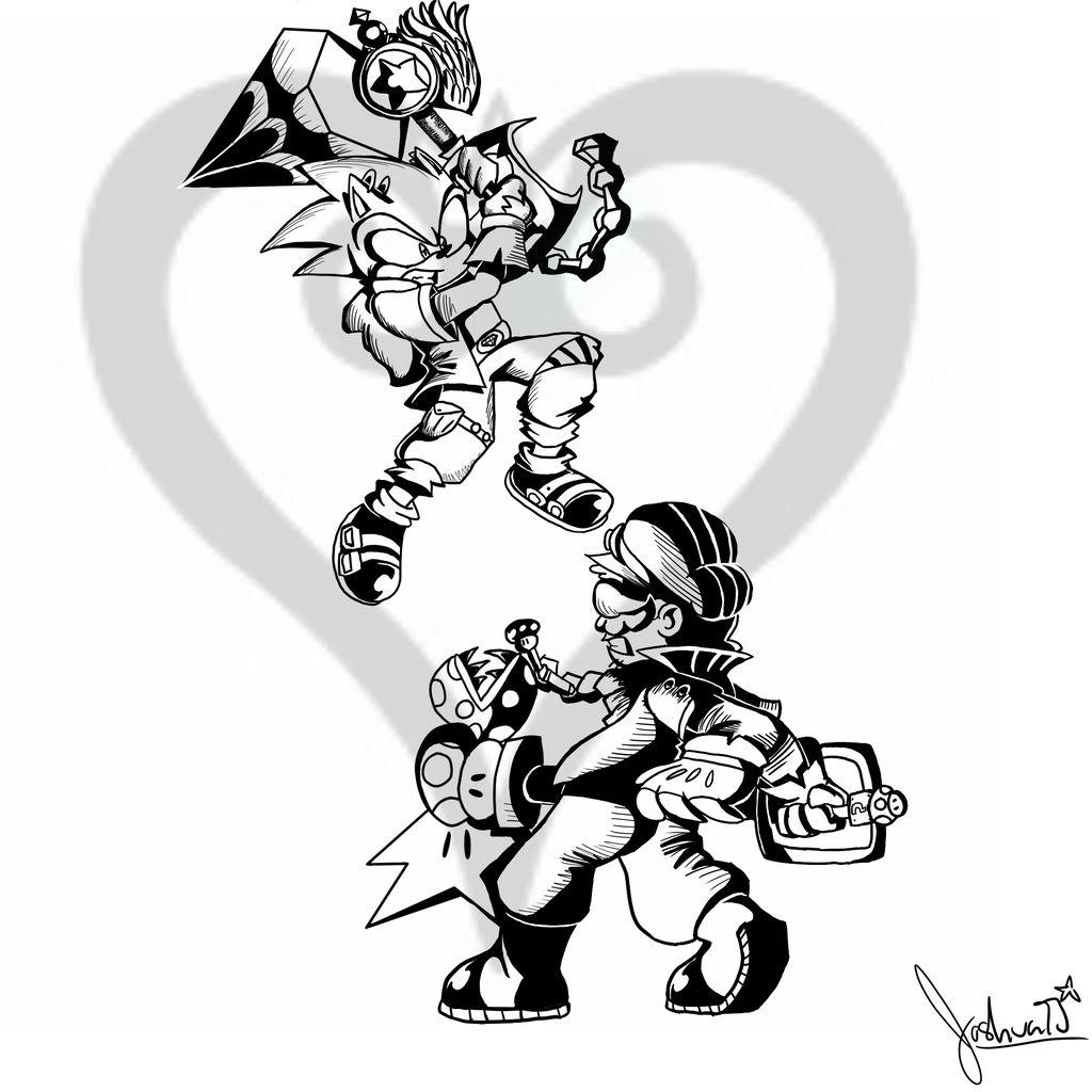 1024x1024 Mario Vs Sonic Kingdom Hearts