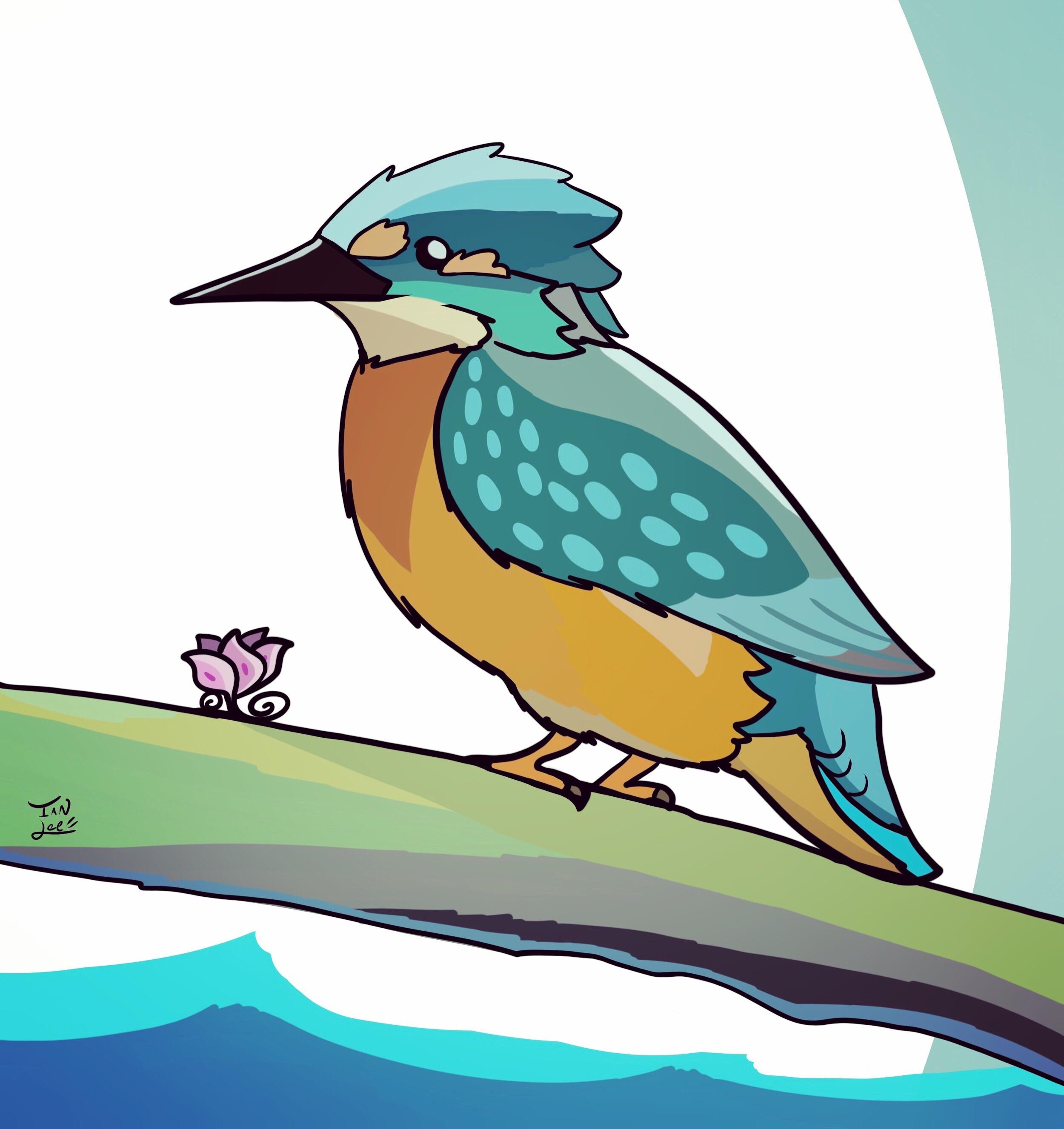 2500x2654 Kingfisher Drawing