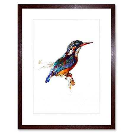 450x450 Wee Blue Coo Painting Bird Kingfisher Ruskin Framed Wall Art Print