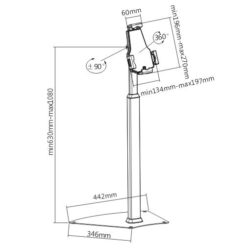 500x500 theft aluminum tablet freestanding kiosk