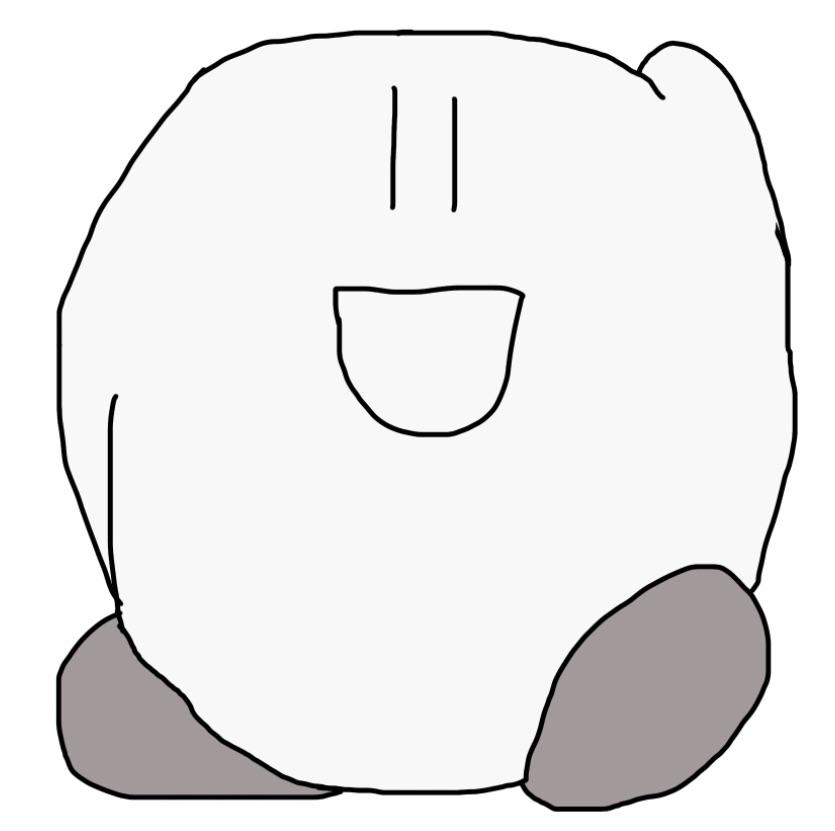 835x831 first post, uninteresting drawing of kirby from kirby's dreamland