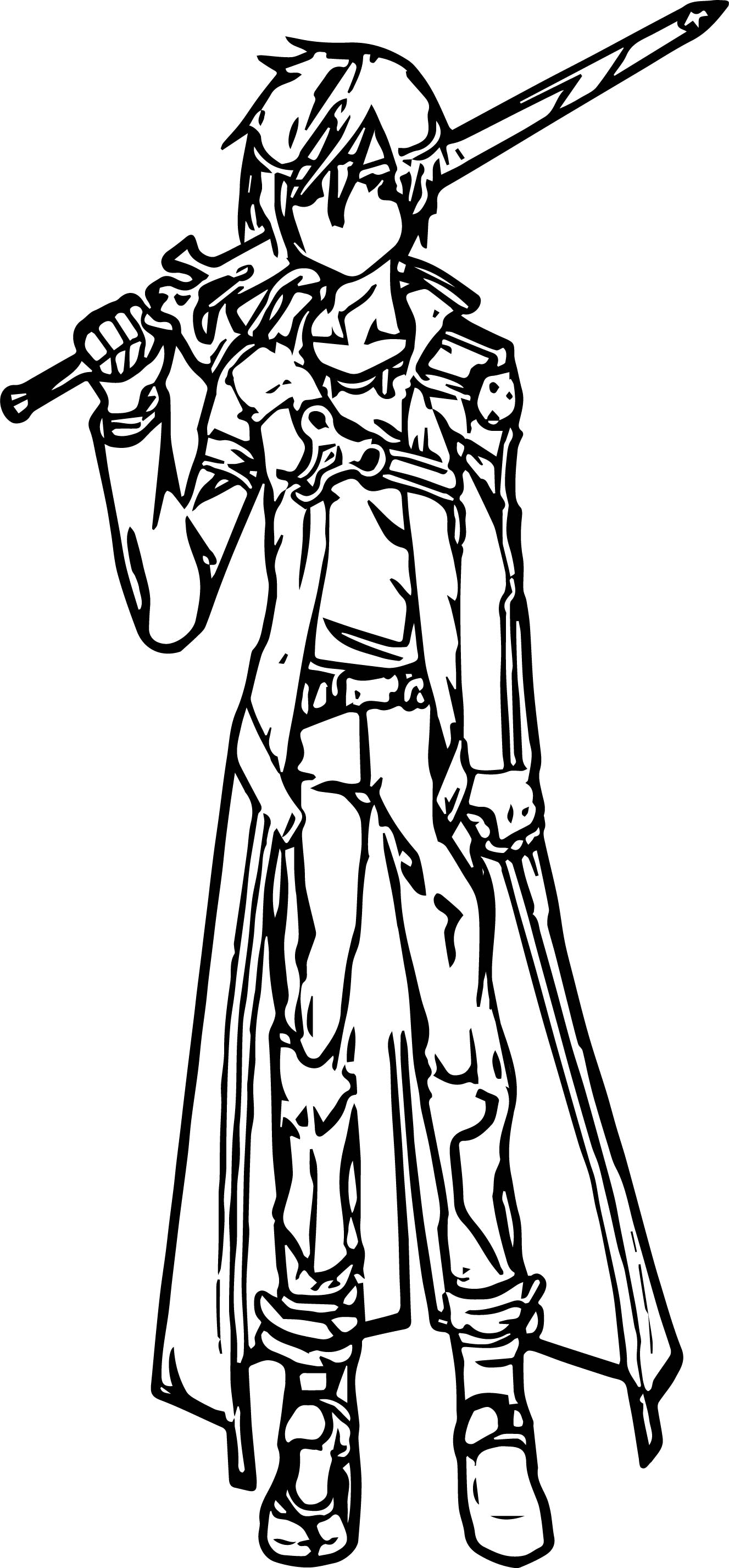1327x2853 Kirito Character Coloring