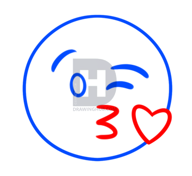394x361 How To Draw The Kiss Emoji, Step