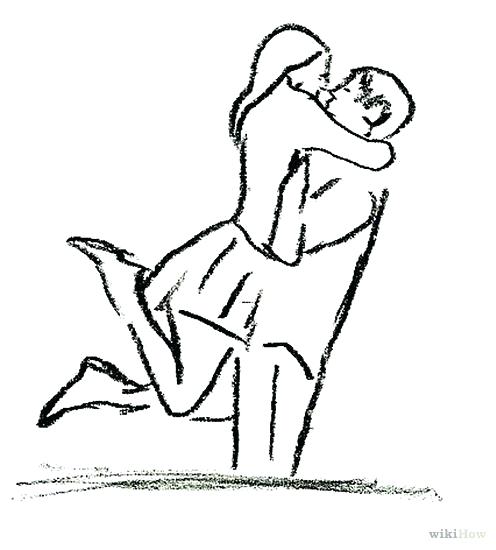 496x550 How To Draw Two People Kissing Step