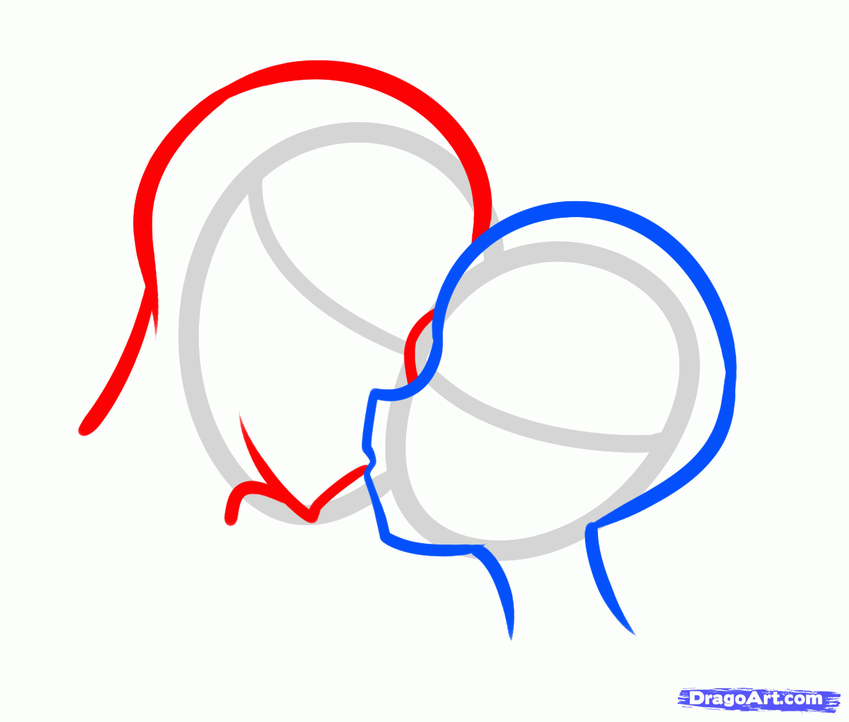 1225x1041 How To Draw A Valentines Couple, Anime Kiss, Step