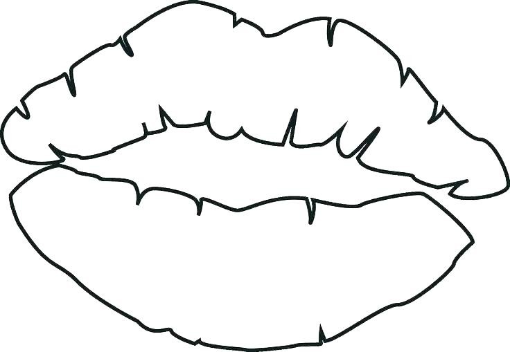 736x509 Lips Kissing Drawing Awesome Of Coloring Pages Stock