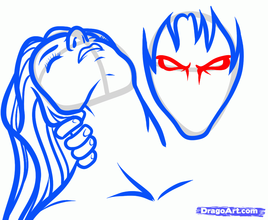 907x746 Draw A Vampire Face, Vampire Kiss, Step