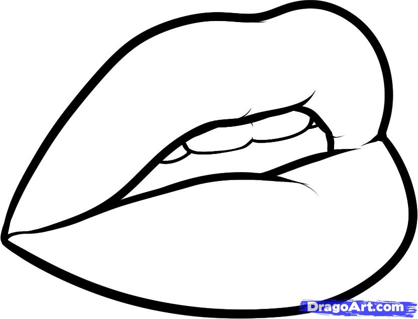 832x636 Sketches Of Lips Kissing