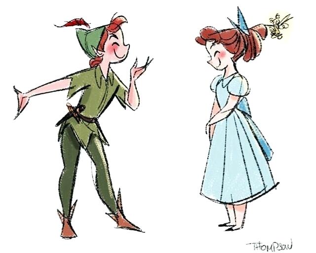 640x511 peter pan and wendy drawing