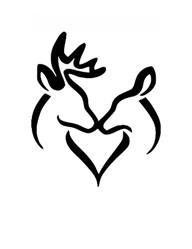 386x500 Pack Of Buck And Doe Kissing Stencils