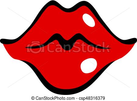 450x332 Kissing Female Mouth With Red Lips In Cartoon Style