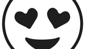 280x158 kissy face emoji black and white the emoji