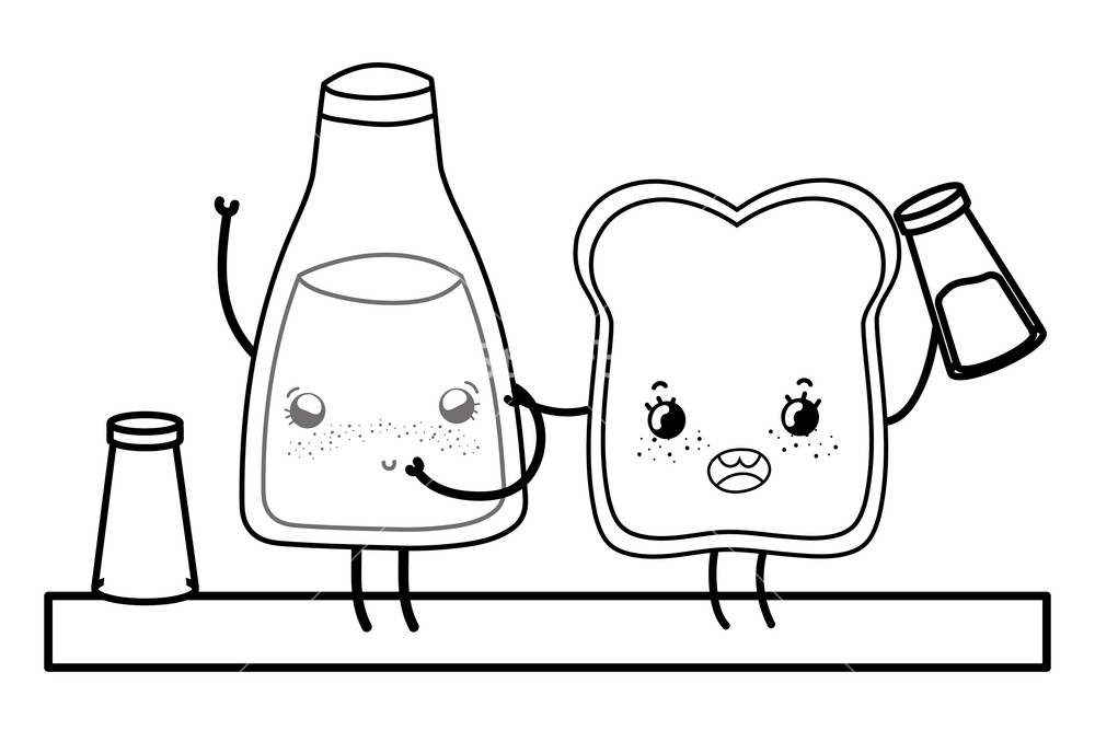 1000x667 Kitchen Utensils Kawaii Cartoons Food Vector Illustration Royalty