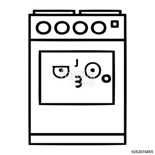 500x500 Line Drawing Cartoon Kitchen Oven Stock Image And Royalty Free
