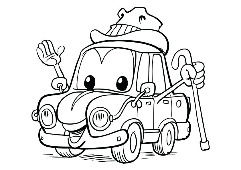 842x595 Cars Cartoon Coloring Pages Cartoon Car Old Kitchen Utensils