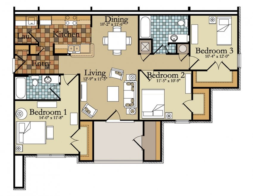 850x658 How To Draw A Bedroom Kitchen Perspective Drawing