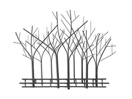 425x319 Decorshore Winter Trees Perspective Wall Sculpture