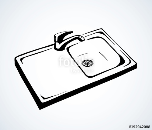 500x429 Kitchen Sink Vector Drawing Stock Image And Royalty Free Vector