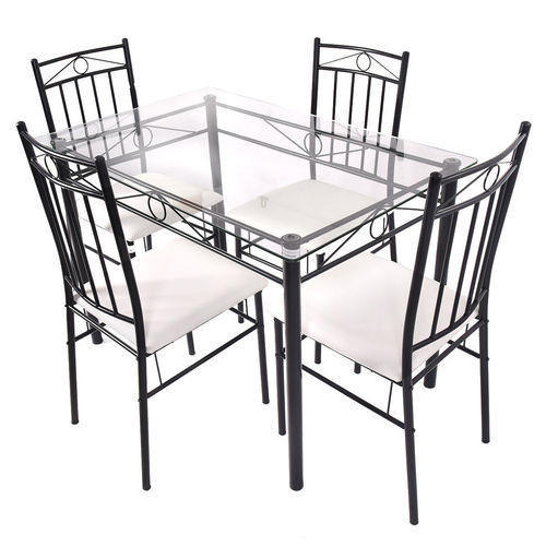 500x500 Glass Dining Table Set